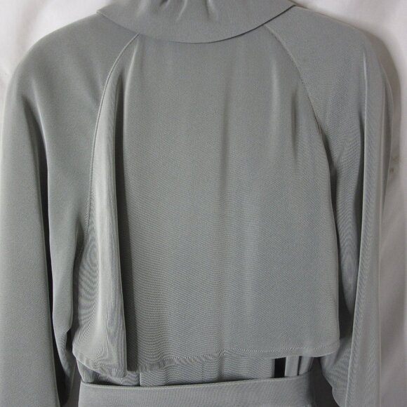 Utex Design Trench Coat Woman's Button Up Pockets Lined Full Length Gray Size 14 - Picture 14 of 15